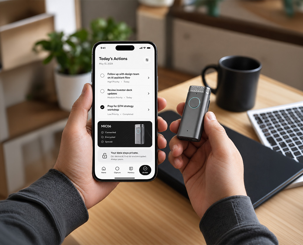 Hearit App and voice recorder used together