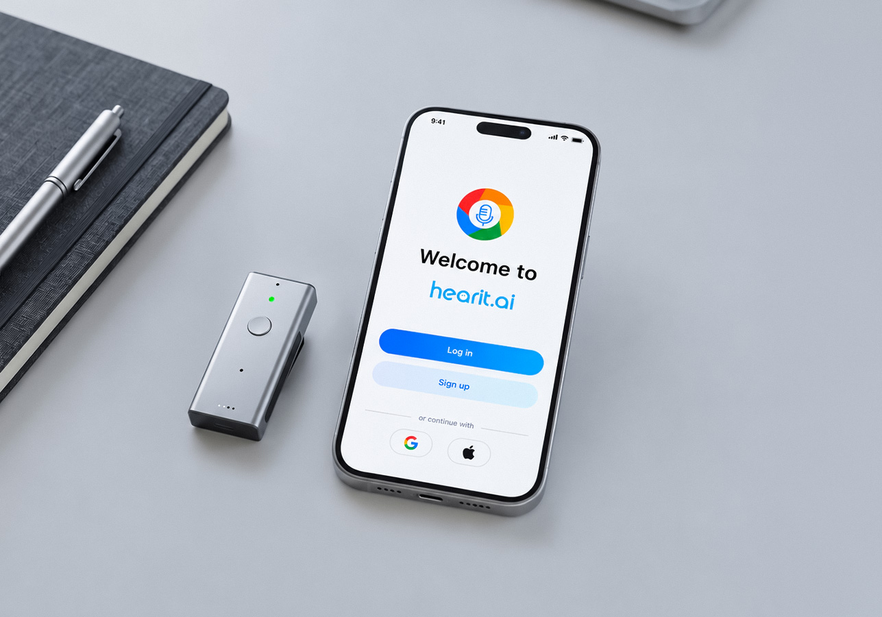 Hearit App connected with Hearit AI voice devices