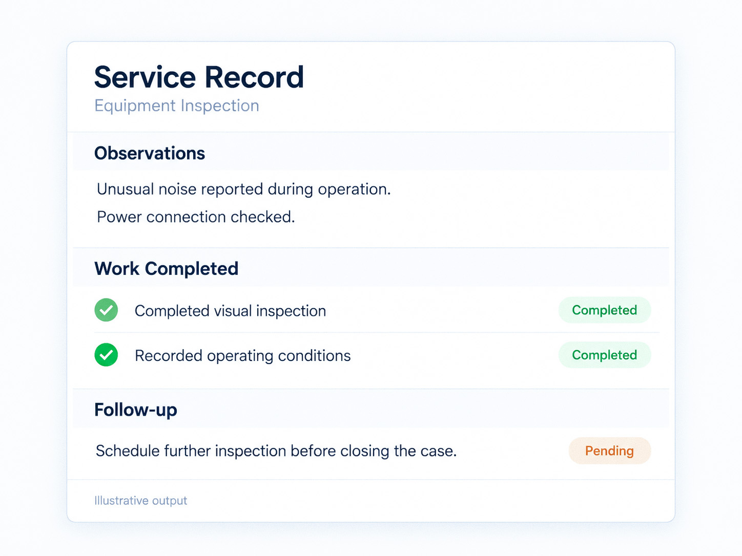 Service documentation record